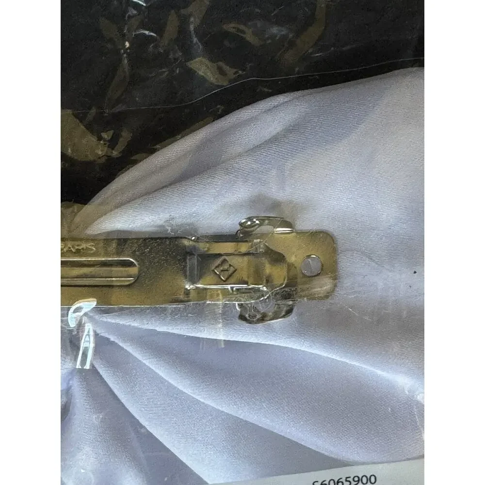 NWT Lancôme Large White With Black Flower Hair Bow Clip Bar Closure ￼